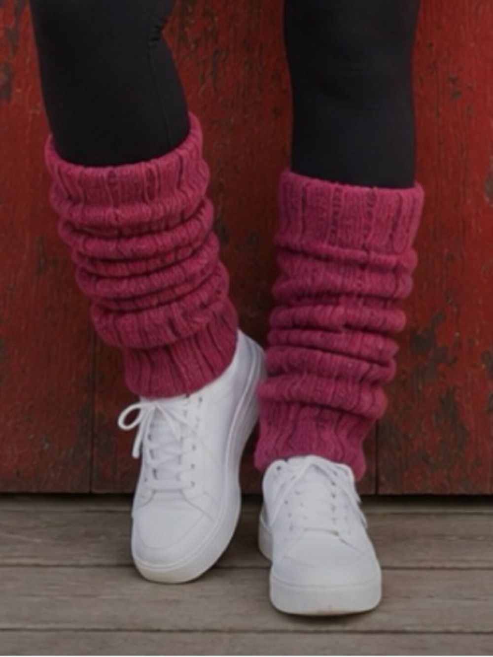Pick (1) Legwarmers Cranberry, Black, Brown, And Grey